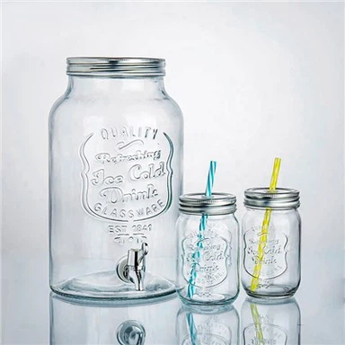Dispensador de bebidas de vidrio de 3 litros con tapa