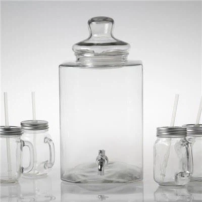 Juego de dispensador de bebidas de vidrio para té helado