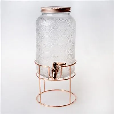 Dispensador de bebidas de vidrio con soporte