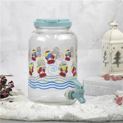 Dispensador de agua de vidrio con grifo