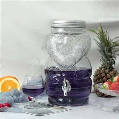 Tarro De Jugo De Vidrio Con Grifo