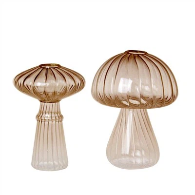 Mini jarrón de vidrio con forma de seta