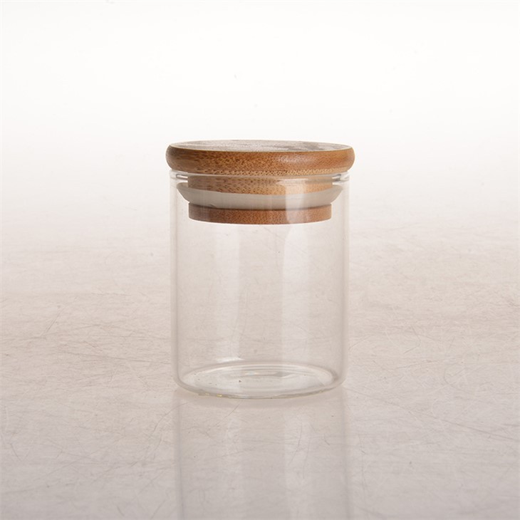 Tarro de almacenamiento con tapa de bambú