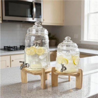 Arco-Torres de bebidas de vidrio en relieve con cinta Tex