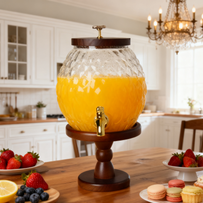 La esfera geométrica:-jarra de cristal con estampado de diamantes